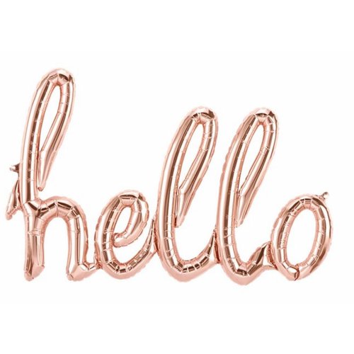 Hello rose goud tekst ballon Hello rose goud tekst ballon