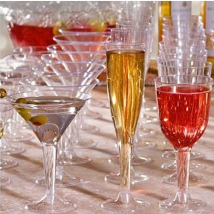 Plastic champagne,martini,borrel glazen en wijn glazen vindt je hier!