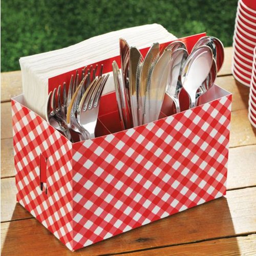 Barbecue bestek en servetten houder Barbecue bestek en servetten houder