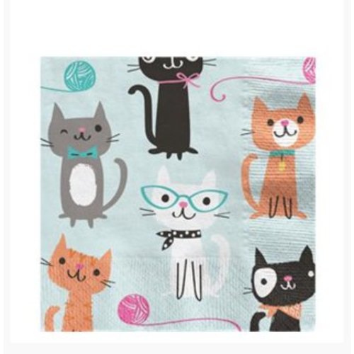 Purr-fect kat servetten blauw Purr-fect kat servetten blauw
