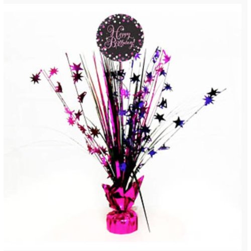 Happy birthday tafel decoratie zwart - roze Happy birthday tafel decoratie zwart - roze
