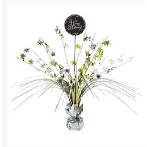 Happy Birhtday tafel versiering goud - zwart Happy Birhtday tafel versiering goud - zwart