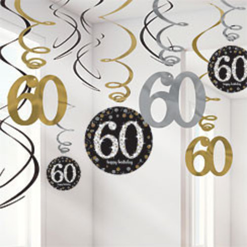 60 jaar slingers goud - zwart 60 jaar slingers goud - zwart