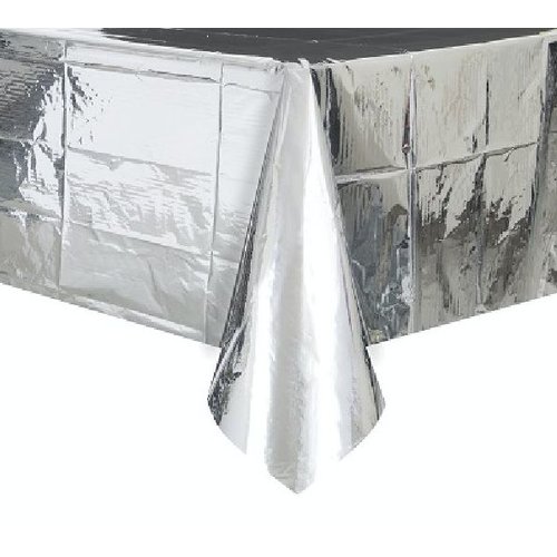 Metallic zilver tafelkleed Metallic zilver tafelkleed