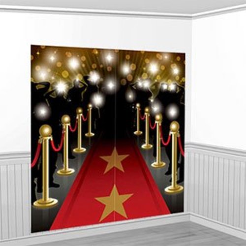 Rode loper wand versiering ster Rode loper wand versiering ster