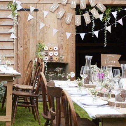 Rustiek feestartikelen, versiering en decoratie