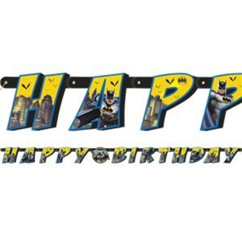 Batman happy birthday slinger geel Batman happy birthday slinger geel