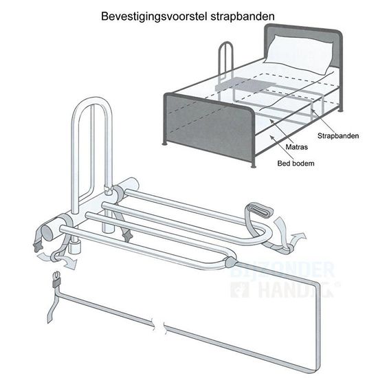 Bedbeugel antislip in hoogte verstelbaar Bedbeugel antislip in hoogte verstelbaar