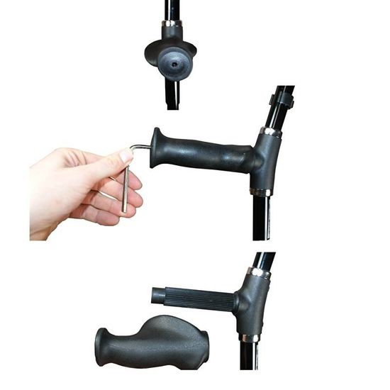 Elleboogkruk met anatomisch ergonomisch instelbare handgreep Elleboogkruk met anatomisch ergonomisch instelbare handgreep