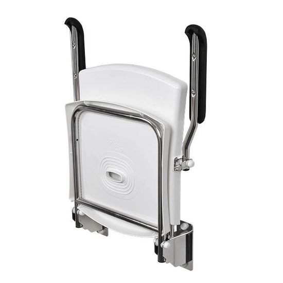 Douchezitting/douchestoel opklapbaar met rug- armleuning Jadacare Douchezitting/douchestoel opklapbaar met rug- armleuning