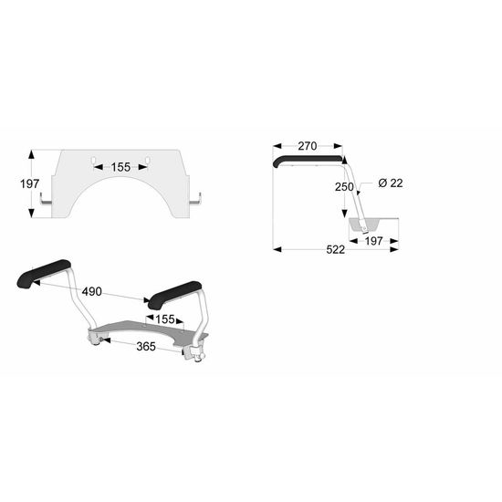 Jadaset toiletbeugel voor toiletverhoger 5 cm opklapbaar Jadacare Jadaset toiletbeugel voor toiletverhoger 5 cm opklapbaar