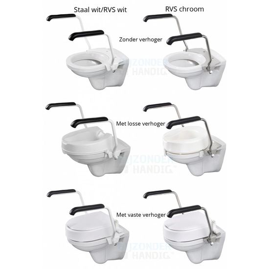 Jadaset toiletbeugel voor toiletverhoger 10 cm opklapbaar Jadacare Jadaset toiletbeugel voor toiletverhoger 10 cm opklapbaar