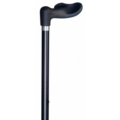 Gastrock Wandelstok met soft anatomisch Fischer handvat - Zwart