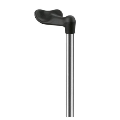 Ossenberg Wandelstok met soft anatomisch Fischer handvat - Grijs metallic