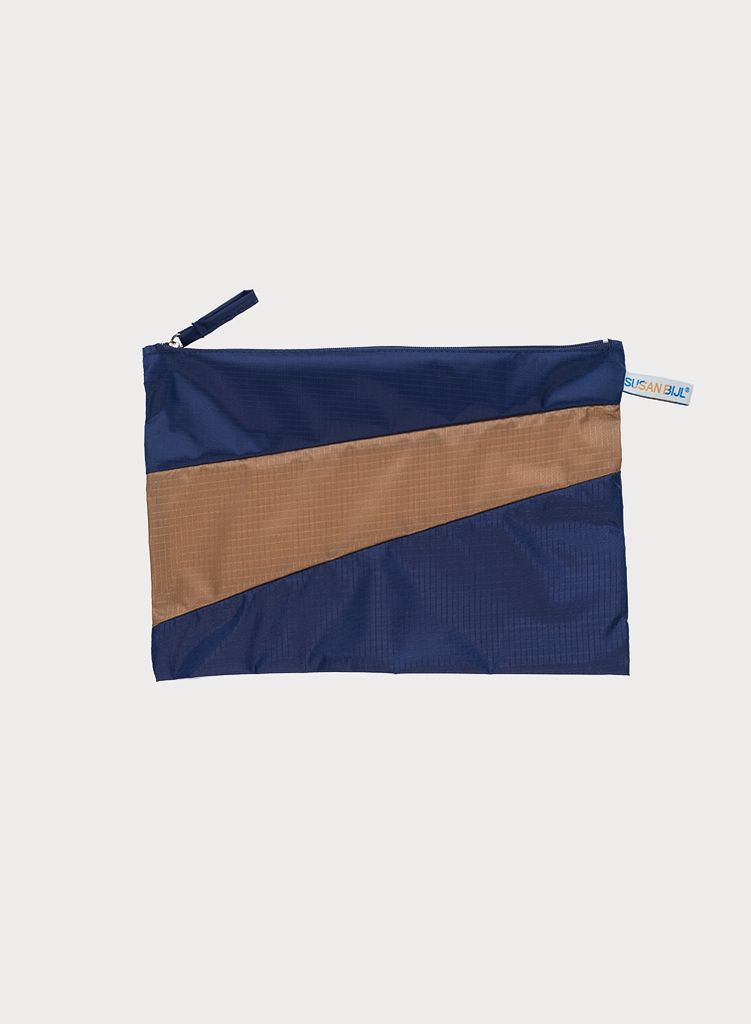 SUSAN BIJL Pouch Navy & Camel, without loops SUSAN BIJL Pouch Navy & Camel, without loops