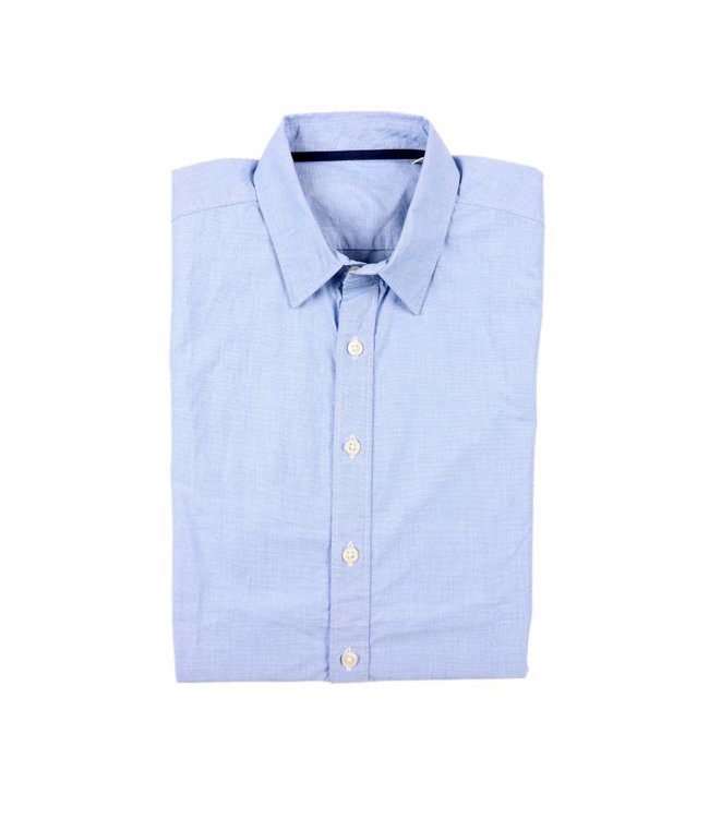 Blauw fil-a-fil, biologisch katoenen, slimfit overhemd from BETTER.. Clothing Blauw fil-a-fil, biologisch katoenen, slimfit overhemd from BETTER.. Clothing