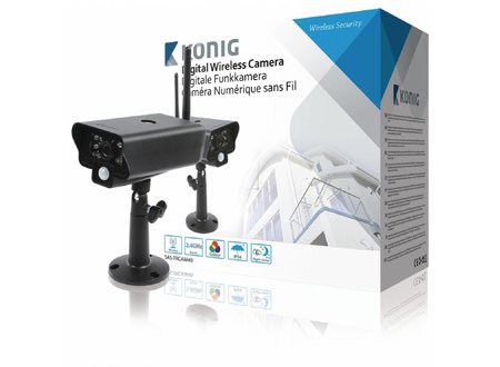 Buitencamera - 2,4 GHz Draadloze Camera Buiten VGA Zwart Konig Buitencamera - 2,4 GHz Draadloze Camera Buiten VGA Zwart