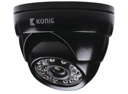 Dome Beveiligingscamera 700 TVL IP66 Zwart Konig Dome Beveiligingscamera 700 TVL IP66 Zwart