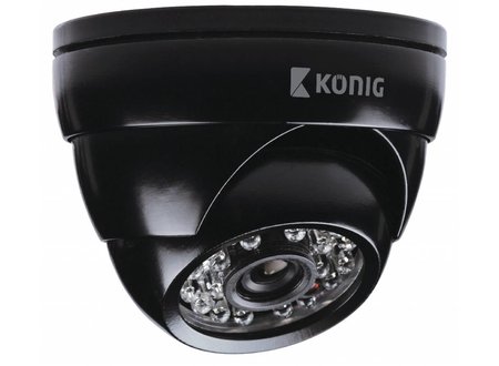 Dome Beveiligingscamera 700 TVL IP66 Zwart Konig Dome Beveiligingscamera 700 TVL IP66 Zwart