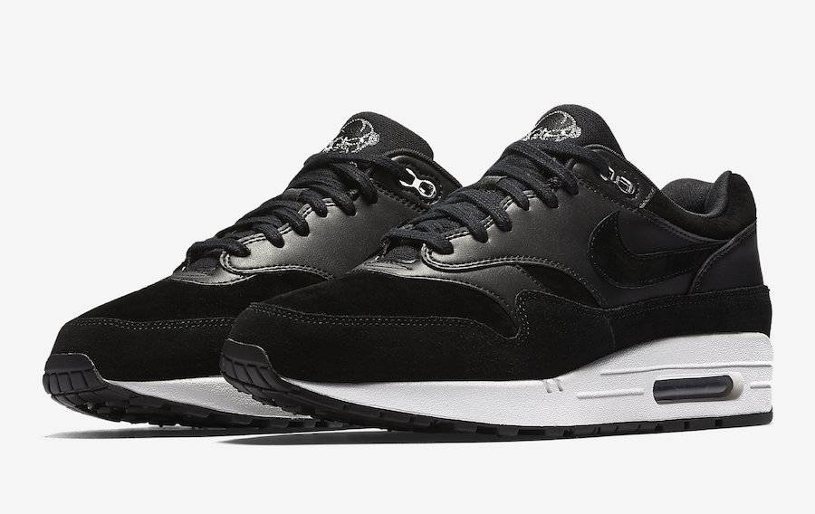 MEN'S Nike Air Max 1 PREMIUM Shoe Black Chrome Off White 875844 001