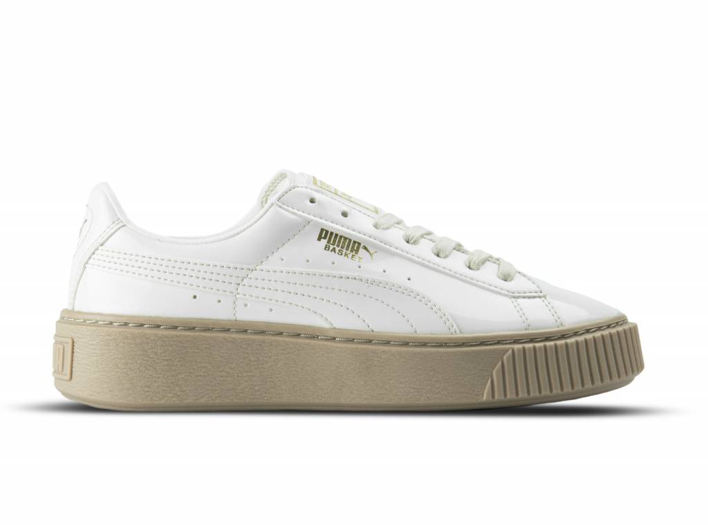 puma basket platform patent beige puma basket platform patent beige