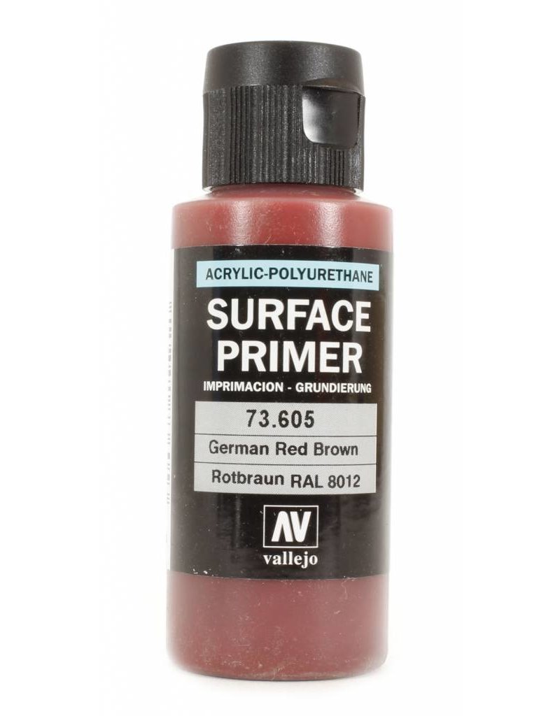 Vallejo Acrylic Polyurethane Primer German Red Brown 60ml Goblin Gaming