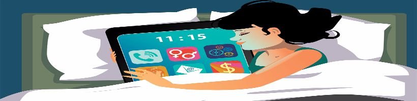 Smartphone in bed