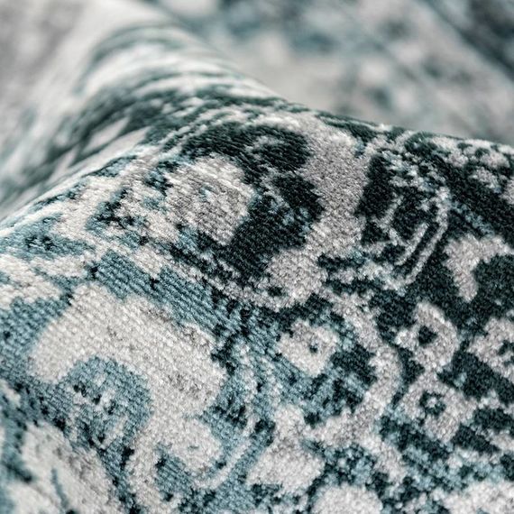 Vintage vloerkleed - Classic antraciet/blauw