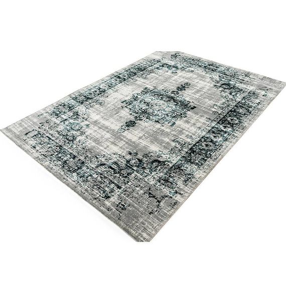 Vintage vloerkleed - Classic antraciet/blauw