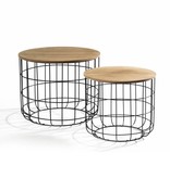 Lifa Living Bijzettafel basket 2/set laag Lifa Living Bijzettafel basket 2/set laag