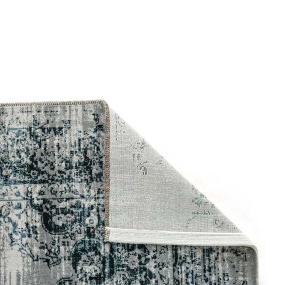 Vintage vloerkleed - Classic antraciet/blauw