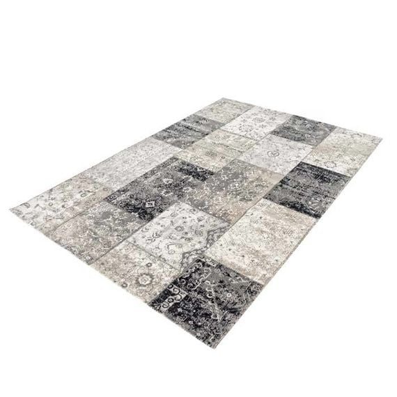 Vintage vloerkleed - Patchwork Grijs