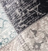 Lifa Living Vintage vloerkleed - Patchwork Grijs/Blauw Lifa Living Vintage vloerkleed - Patchwork Grijs/Blauw