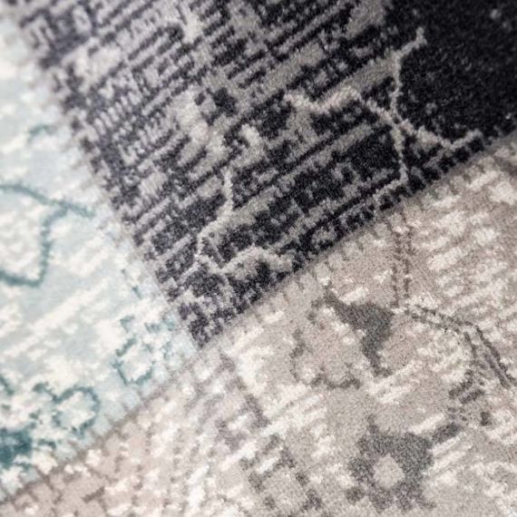 Lifa Living Vintage vloerkleed - Patchwork Grijs/Blauw