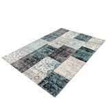 Lifa Living Vintage vloerkleed - Patchwork Grijs/Blauw Lifa Living Vintage vloerkleed - Patchwork Grijs/Blauw