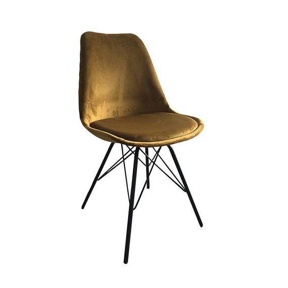 Kick Collection Stoel Velvet - Goud / Okergeel