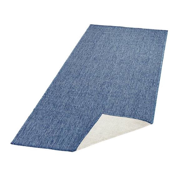 Bougari Vloerkleed Twin Solid - Blauw/Creme