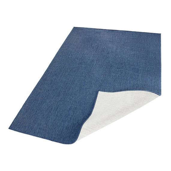Bougari Vloerkleed Twin Solid - Blauw/Creme