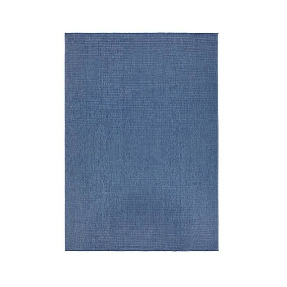 Bougari Vloerkleed Twin Solid - Blauw/Creme