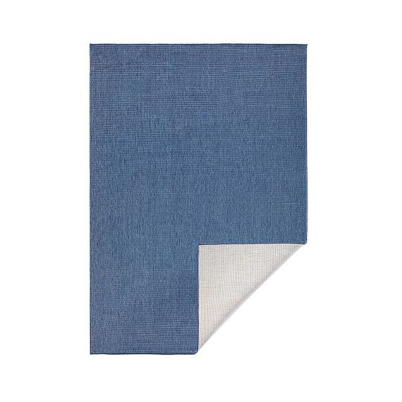Bougari Vloerkleed Twin Solid - Blauw/Creme