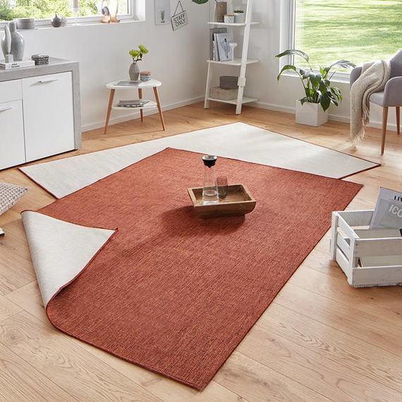 Bougari Vloerkleed Twin Solid - Terra/Creme