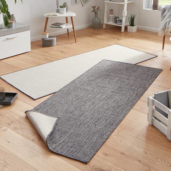 Bougari Vloerkleed Twin Solid - Grijs/Creme