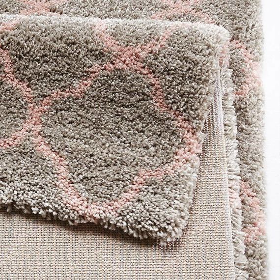 Mint Rugs Hoogpolig vloerkleed Hamar - Ringen grijs/roze
