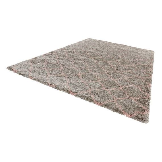 Mint Rugs Hoogpolig vloerkleed Hamar - Ringen grijs/roze