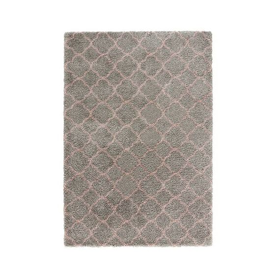 Mint Rugs Hoogpolig vloerkleed Hamar - Ringen grijs/roze