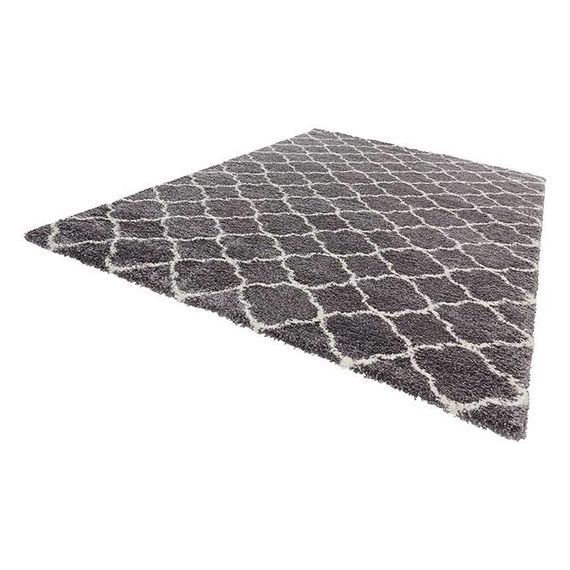 Mint Rugs Hoogpolig vloerkleed Hamar - Ringen grijs/creme