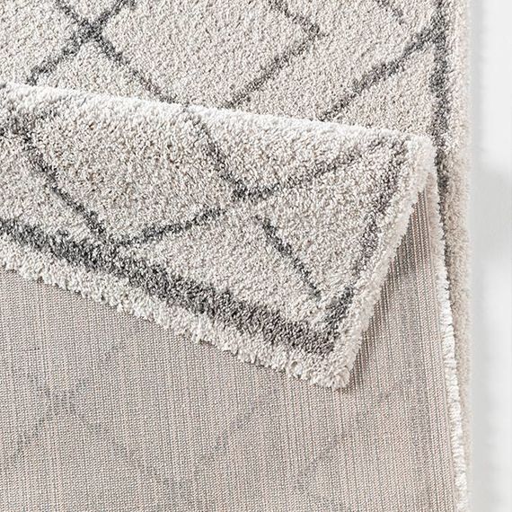 Mint Rugs Hoogpolig vloerkleed Hamar - Diamond creme/grijs