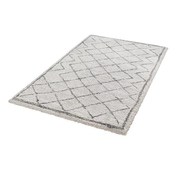 Mint Rugs Hoogpolig vloerkleed Hamar - Diamond creme/grijs