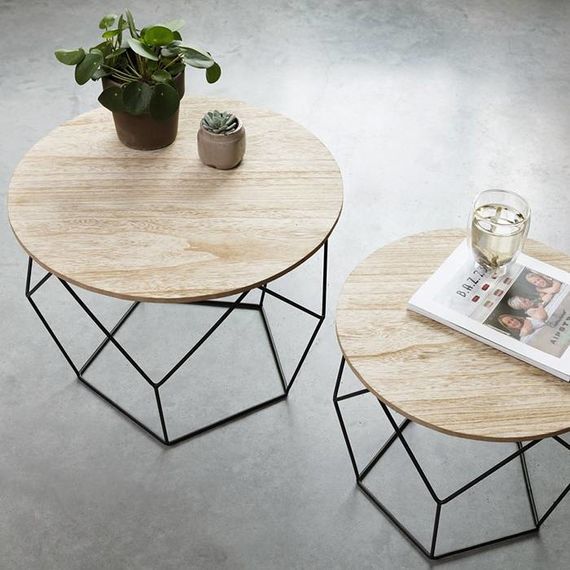 Lifa Living Geometrische bijzettafel 2/set