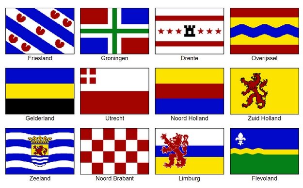 Nederlandse provincievlaggen met vlaggenmasten